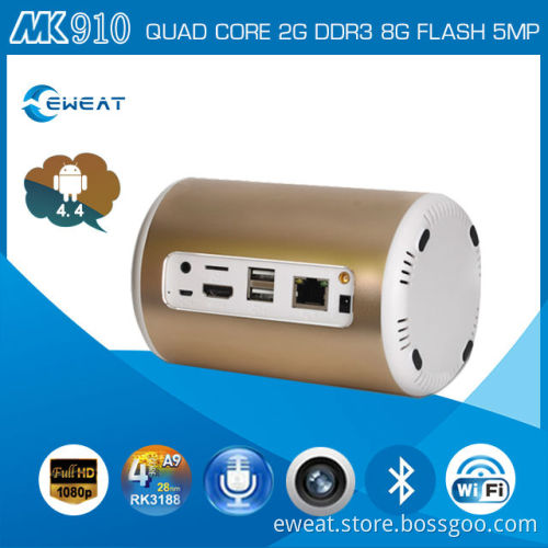 MK910 Quad Core RK 3188 Network Smart TV box Android 4.4.2 Mini PC 2MP camera Media Player 2GB RAM/ 8G Wifi Antenna